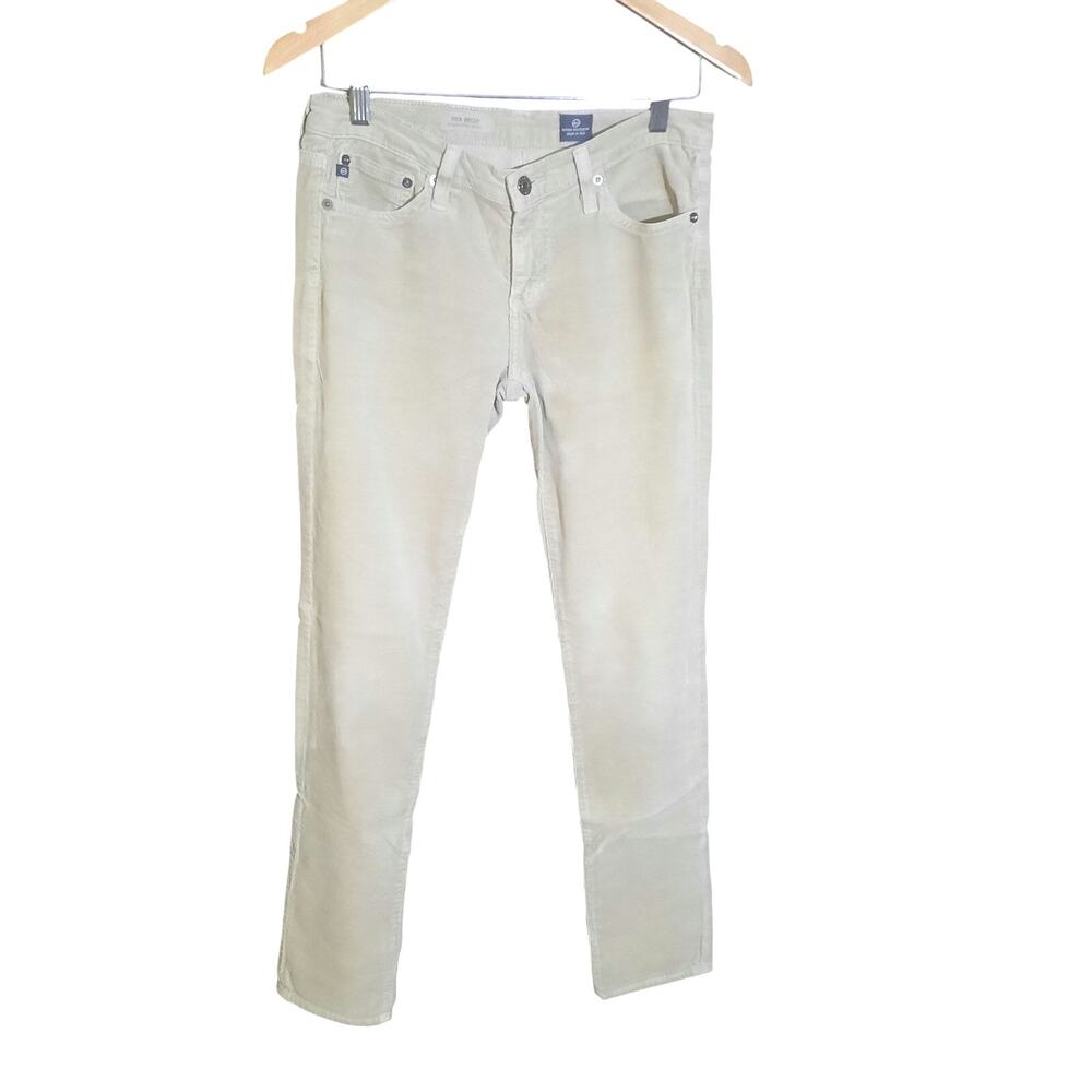 A.G. Adriano Goldschmied Womens The Stilt Cigarette Beige Corduroy Pant Size 27R